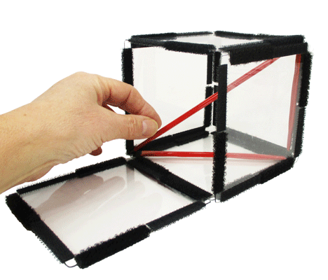 cube open with triangle inside