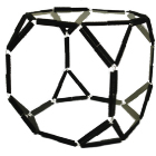View of truncated cube made up of 6 octagons and 8 triangles